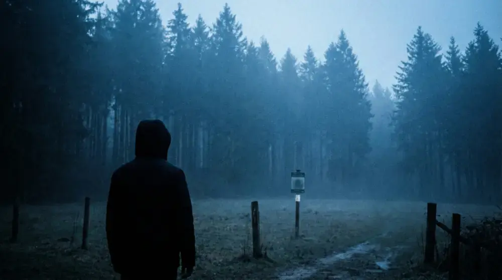 Silhouette of a person facing a dense forest, illustrating restrictions on claiming State Forest land in Turkey.